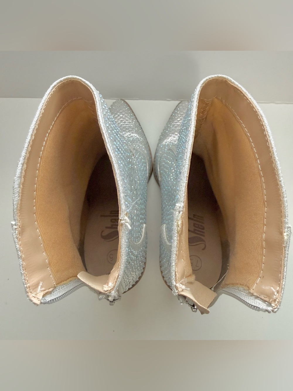 SHEIN Silver Crystal Embellished Western Booties - Women's Size 7.5 - Picture 8 of 14